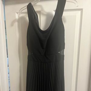 Black full length gown with mesh sides